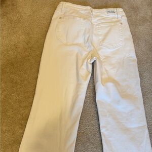 Judy Blue wide leg crop jeans in a crisp white wash.